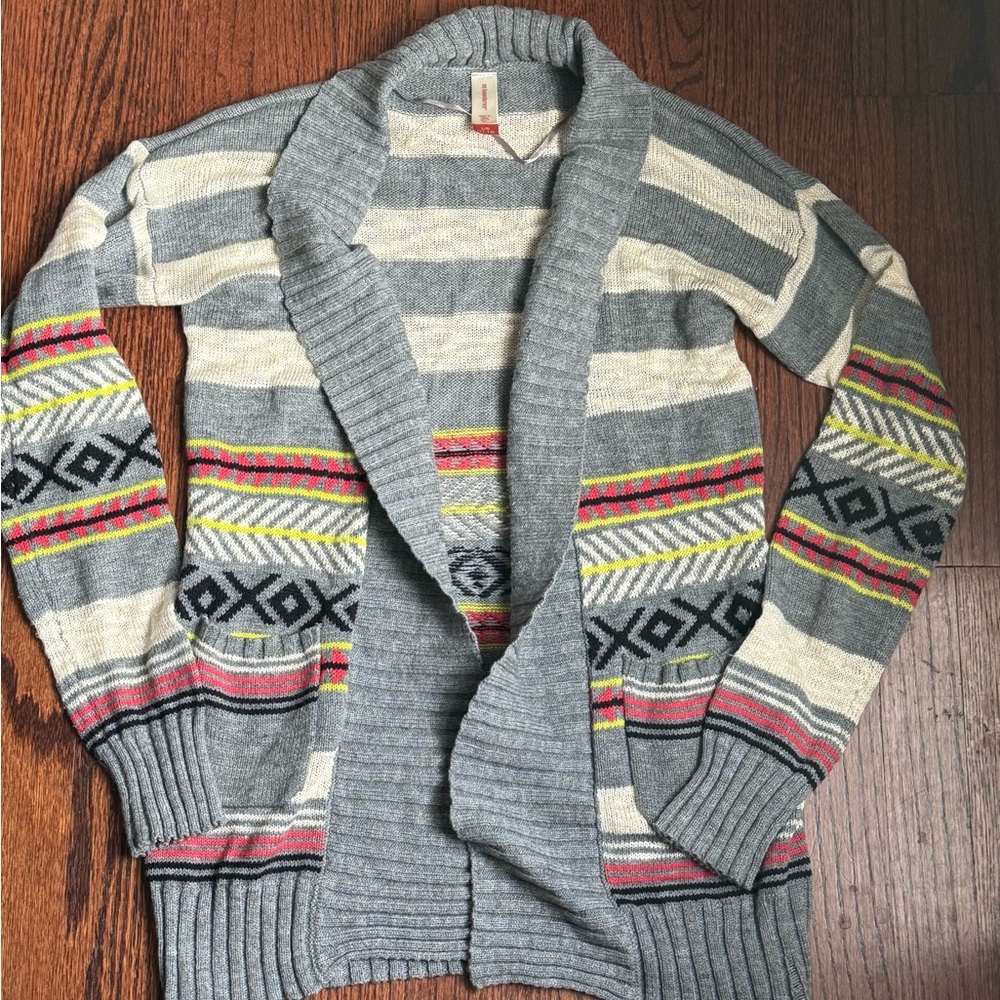 No Boundaries Multicolor Striped Cardigan